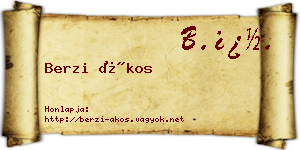 Berzi Ákos névjegykártya
